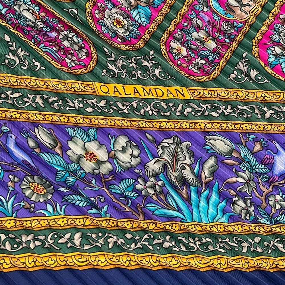Hermes Silk Plisse Pleated Qalamdan Scarf Catherine Baschet Box EUC Circa 1990 - Picture 8 of 16